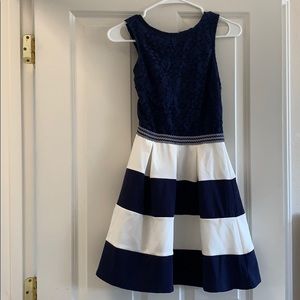 Navy dress with lace